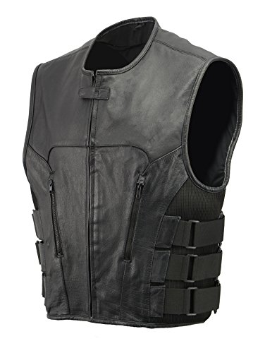 Men’s Leather SWAT Style Vest | Premium Natural Buffalo Leather