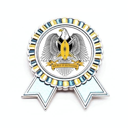 Broche emblème national Afrique du Sud-Soudan en métal taille M