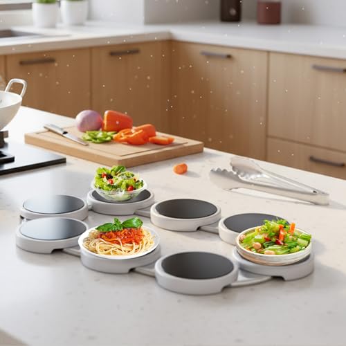 Lazy Susan Turntable Expandable for Kitchen & Dining Tables, Lazy Susan for Table Top (8 Plates)