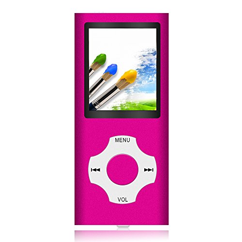 Tomameri - Portable MP3 / MP4 Player with Rhombic Button, Including a Micro SD Card and Support Up to 64GB, Compact Music, Video Player, Photo Viewer Supported - Pink