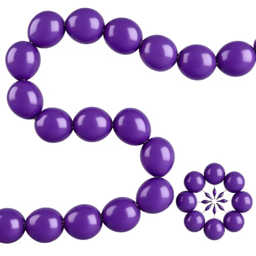 Image of Purple Link Balloons 6 Inch 12 Inch 120 Pcs Latex Linking Balloons for Birthday Wedding Party Festival Decorations