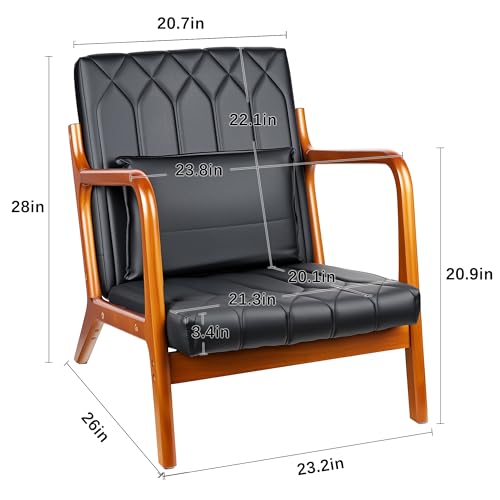 Sillón Confort Moderno Estructura Madera Negro miniatura 3