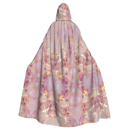 Cape à capuche marbre rose avec impression haute définition pour fête