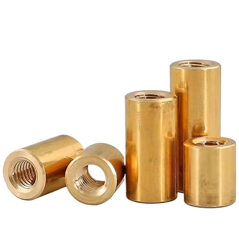 Round Connector Nuts, Brass Extend Long Lengthen Round Coupling Nut M6-M12 Length 5mm~100mm Sleeve Tubular Joint Sleeve(M8x15x13mm 2Pcs)