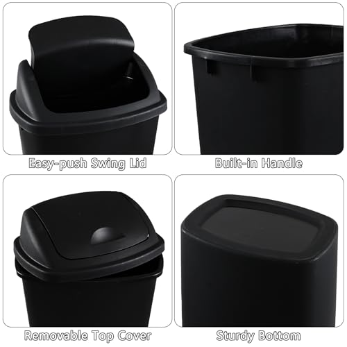 Canecas de basura 13 galones pack 4 negras plástico miniatura 3