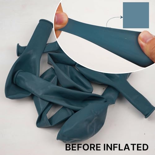 Image of PartyWoo Slate Blue Balloons 100pcs Different Sizes Pack of 18 12 10 5 Inch Navy Dusty Blue Boho Neutral Balloon Arch Kit for Baby Shower Graduation Jungle Ocean Birthday Party Decorations Blue-F36