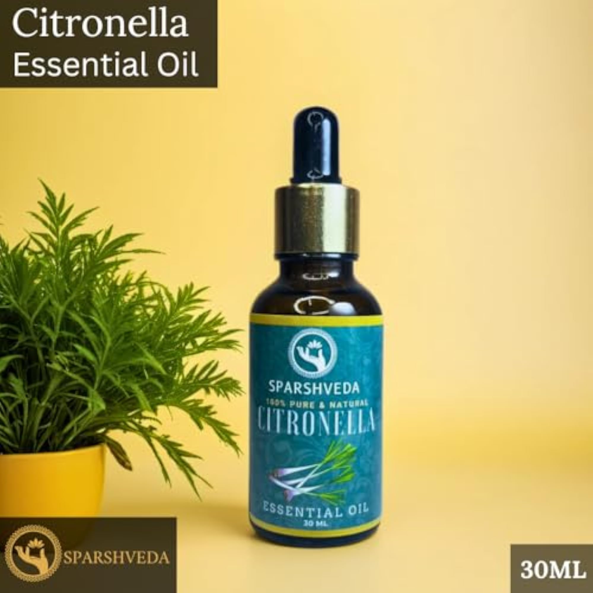 SparshVeda Citronella Essential Oil - Natural Insect Repellent