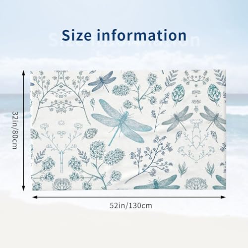 Serviette de bain microfibre séchage rapide drap de douche imprimé libellule