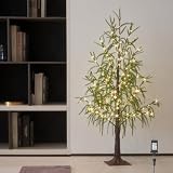 Hairui Lighted Christmas Norfolk Pine Tree 180 LED Fairy Lights 4FT Plug in, Faux Pine Tree Lights for Indoor Outdoor Home Holiday Decoration