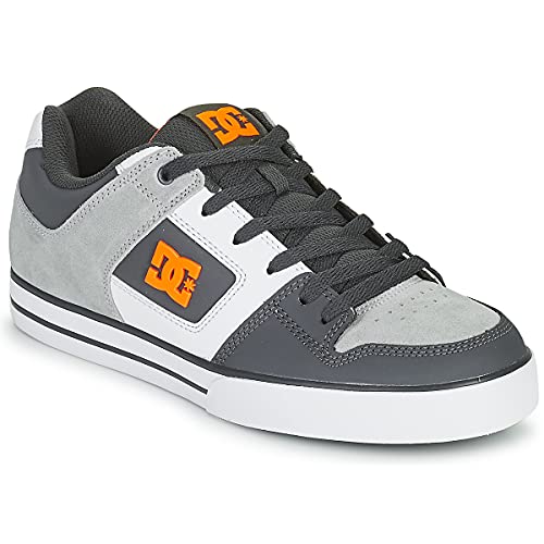 DC Shoes Men's Pure Low-Top Sneakers, (Dark Grey/Orange Go0), 9.5 UK