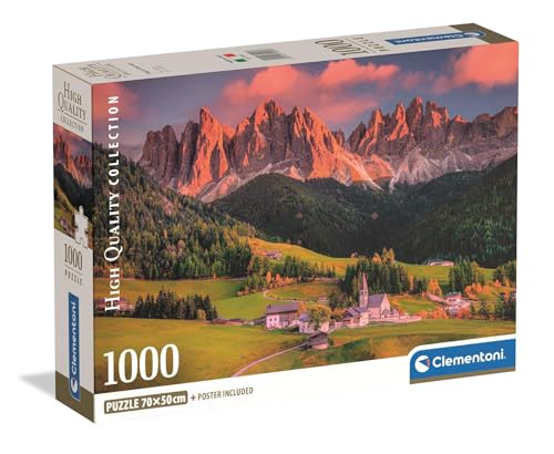 Puzzle Compact 1000 pièces : Dolomites Magiques Clementoni Puzzles