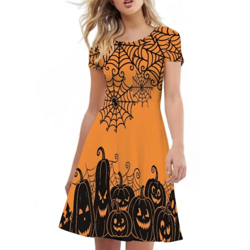Image of AFPANQZ Womens Casual Summer Lightweight Vintage Dress Short Sleeve Midi Dress Knee-Long Luxury Formal Dress
