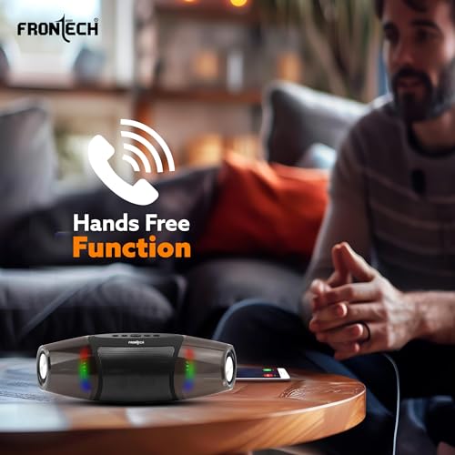 FRONTECH Portable Multi-Media Speaker with Bluetooth 5.3 |1200 mAh Long Battery Life | 8W Sound | TF Card Support| Immersive Sound - Black (SW-0188)
