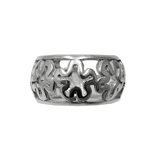Bague en argent massif 925 anneau florale pour style bohème chic