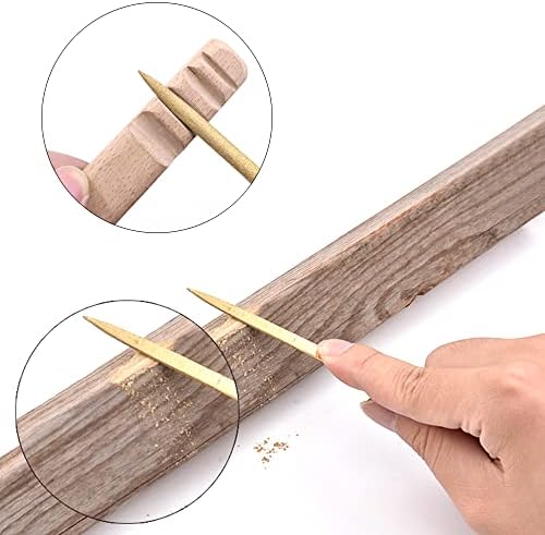 Mesee 10 Pieces Assorted Diamond Needle File Set 180mm Titanium Coated Needle Files Round Triangular Square Flat Shape Riffler Files Craft Hand Tools for Metal Wood Ceramic Jewelry Carving
