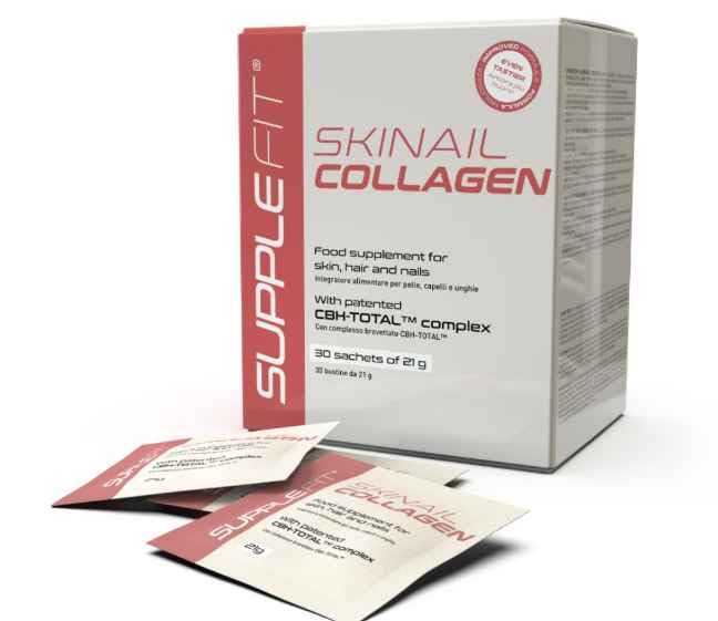 COLLAGENE SKINAIL - Integratore alimentare per pelle, capelli e unghie 30 bustine da 21 grammi | Con complesso esclusivo CBH-TOTAL