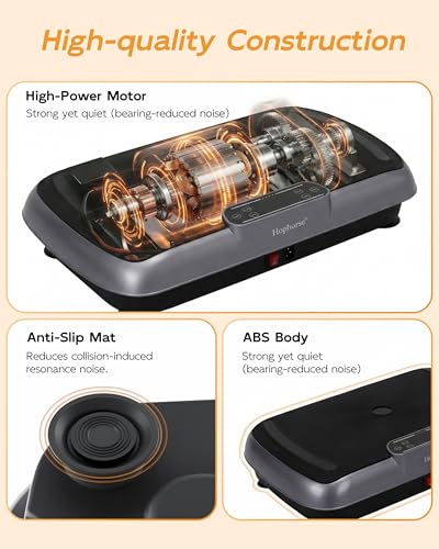 Image of Vibration Plate Exercise Machine, Vibrating Plate for Lymphatic Drainage Weight Loss, Full Body Shake Plate with Resistance Bands, Bluetooth, Vibration Board for Wellness Home Gyms Workout Gifts