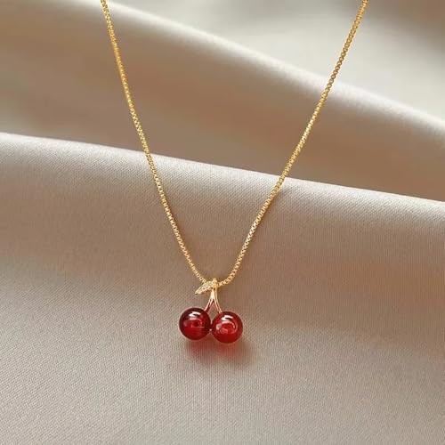Colliers esthétiques cerise rouge pour un mariage ou une soirée d'été