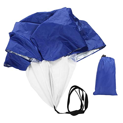 Leapiture Football Drag Running Speed Training Resistance Parachute Strength Training Umbrella with Strap, Carry Bag (Blue)
