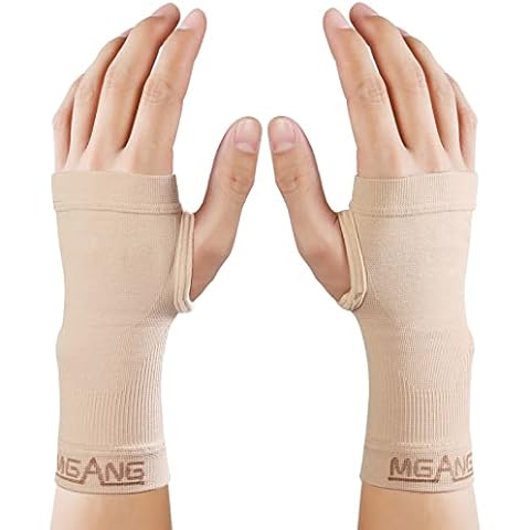 MGANG® Wrist Support Sleeves, 1 Pair Wrist Compression Gloves for Unisex, 20-30 mmHg Wrist Brace Support for Carpal Tunnel, RSI, Tendonitis, Sprains, HandInstability, Pain Relief, Beige M Cover