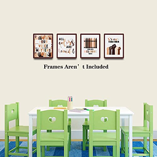 Image of TANXM Growth Mindset Posters - Classroom Motivational Poster -Positive Classroom Decor - Diversity Posters, Equality Sign for Home. for Classroom,Nursery Decor,Set of 4 (8 inchX 10 inch, No Frame