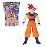 Bizak Monsterflex Figura Goku Super Saiyan God de Dragon Ball, muñeco súper Extensible y elástico, 18 cm, 8 para coleccionar, para Adultos Fans coleccionistas y niños Desde 6 años, (64390230-26)