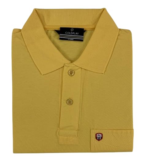 Image of COLDPLAY Men's Cotton Blend Solid Polo T-Shirt | Men's Half Sleeve Polo T-Shirt