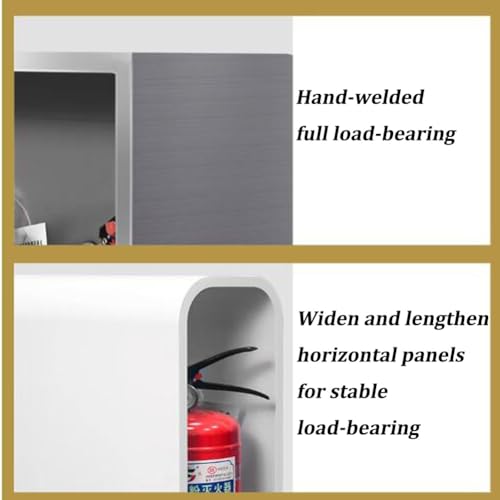 Fire Extinguisher Storage Cabinet, Wall-Mounted Steel Box for Two Extinguishers, Durable Black Finish, Essential Safety Equipment (Extinguishers Not Included)