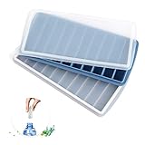 Silicone Narrow Ice Stick Cube Trays with Lids, Easy Push and Pop Out Material, Ideal for Sports and Water Bottles,Blue and Gray -  BR JUNKER