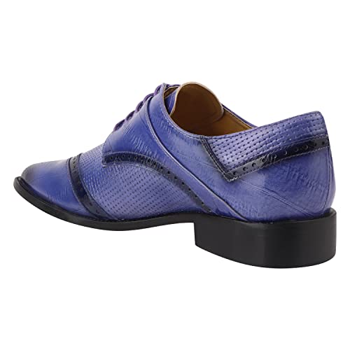 Image of LIBERTYZENO Mens Brogue & Plain Genuine Leather Animal Print Lace Up Oxford Dress Shoes for Easter Gift