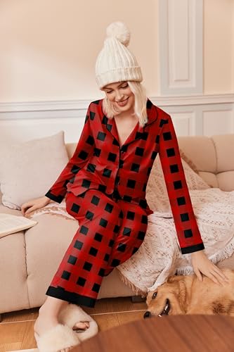 Ekouaer Womens PJ Set Long Sleeve Lounge Set Button Down Loungewear - image 4