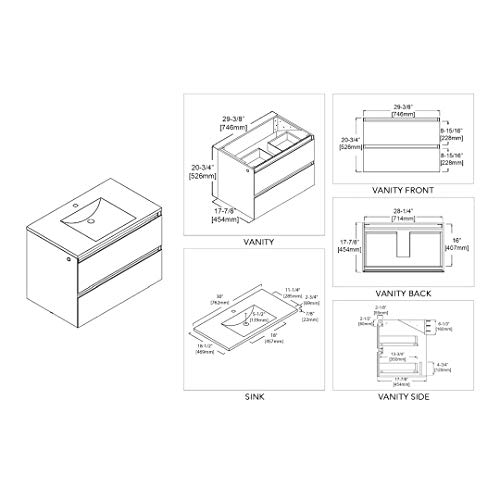 Led Lighted 30 Inch Bathroom Vanity Sink Combo Provides The Dual Benefits Of Vanity With Sink And Comfortable Dimmed Bathroom Vanity Light, 018 30 23 C Mt12 (30", Calacatta White) #TOP2