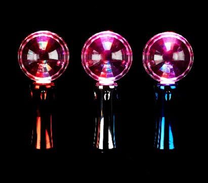 Mindscope Set of 3 LED Light Up Wands Globes (Silver Red & Blue) Includes Gift Box with Fireworks Sounds
