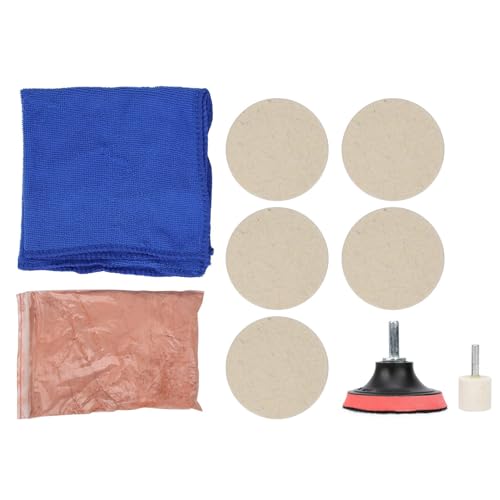 Glass Polishing Kit, Yctze 100g Cerium Oxide Powder Polish Kit for Car Windscreen Glass, Restores Scratched, Removes Blade Damage, Scuffs and Water Deposits
