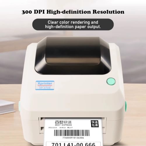 Image of Thermal Label Printer 300DPI, Fits 20-108mm Direct Thermal Label Paper(Size:USB)