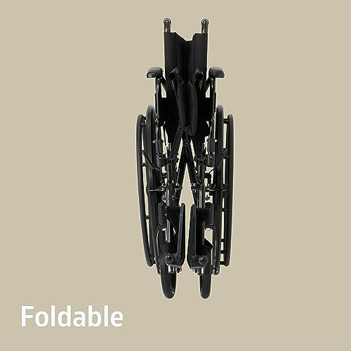 Image of Medline 18 inch Foldable K4 Wheelchair with Swing-Back Desk-Length Arms & Swing-Away Footrests, 300 lbs. Capacity, Transport Chair for Adults & Seniors