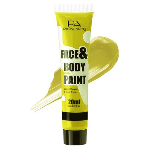 PASNOWFU Ogre Green Face Paint - Professional Water-Based Non-Toxic Body Painting for Shrek Halloween SFX Cosplay Cream Formula Washable paint for Costume Party Theater Stage Performance
