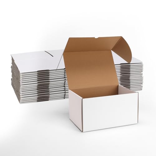 Image of ZBEIVAN 11x8x6 White Small Shipping Boxes, 15 Packs Corrugated Cardboard Mailer Boxes for Packaging Small Business Mailing Gifts Wrap Boxes with Lids