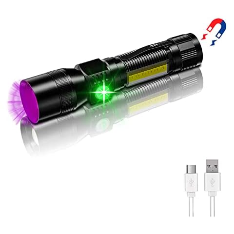 Rechargeable 3 in 1 Handheld Black Lights Flashlight with COB Sidelight, High Lumens 7 Modes UV Flashlight, Portable Lightweight Waterproof LED Flashlight for Fishing Outdoor Camping Emergencies Cover