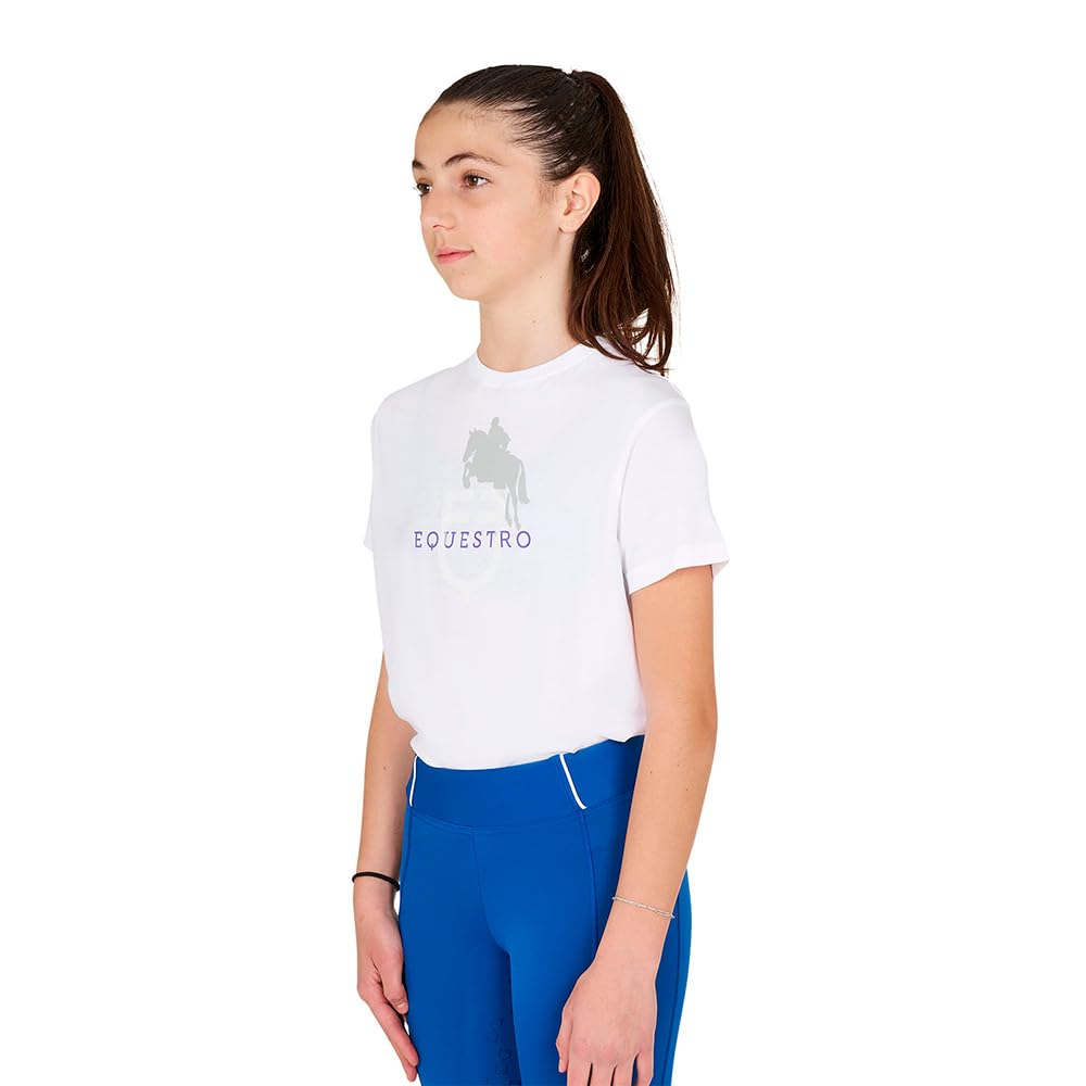 Horse Jump Glossy Logo Cotton Junior Short Sleeve T-Shirt 12 Years