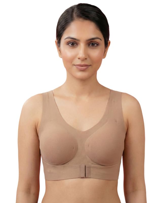Cotton Padded Bonded Gym Bra | Crisscross Back Support | Full Coverage | Lightly Padded | Breathable Cotton | Wire-Free | No Elastic at Bottom Band and Side Wings | Pack of 1|-image-3