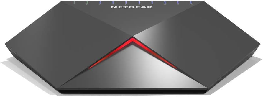 NETGEAR Nighthawk Pro Gaming 10 port Gigabit Switch | Control Ping & Latency | Gaming Dashboard | 8 port 1GbE, 2 port 10G/Multi-Gig Uplinks GS810EMX