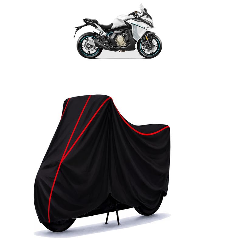 Image of CFMoto 400 GT Water Resistant Bike Cover for All Motorcycles & Rain | Heavy Duty Taffeta Fabric | UV Protection, Dustproof, Scratchproof | All Weather Two Wheeler Body Cover with Elastic Bottom