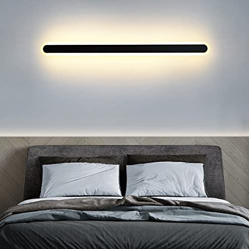 Aplique de pared LED lineal moderno y ultrafino negro de diseño minimalista de metal 8