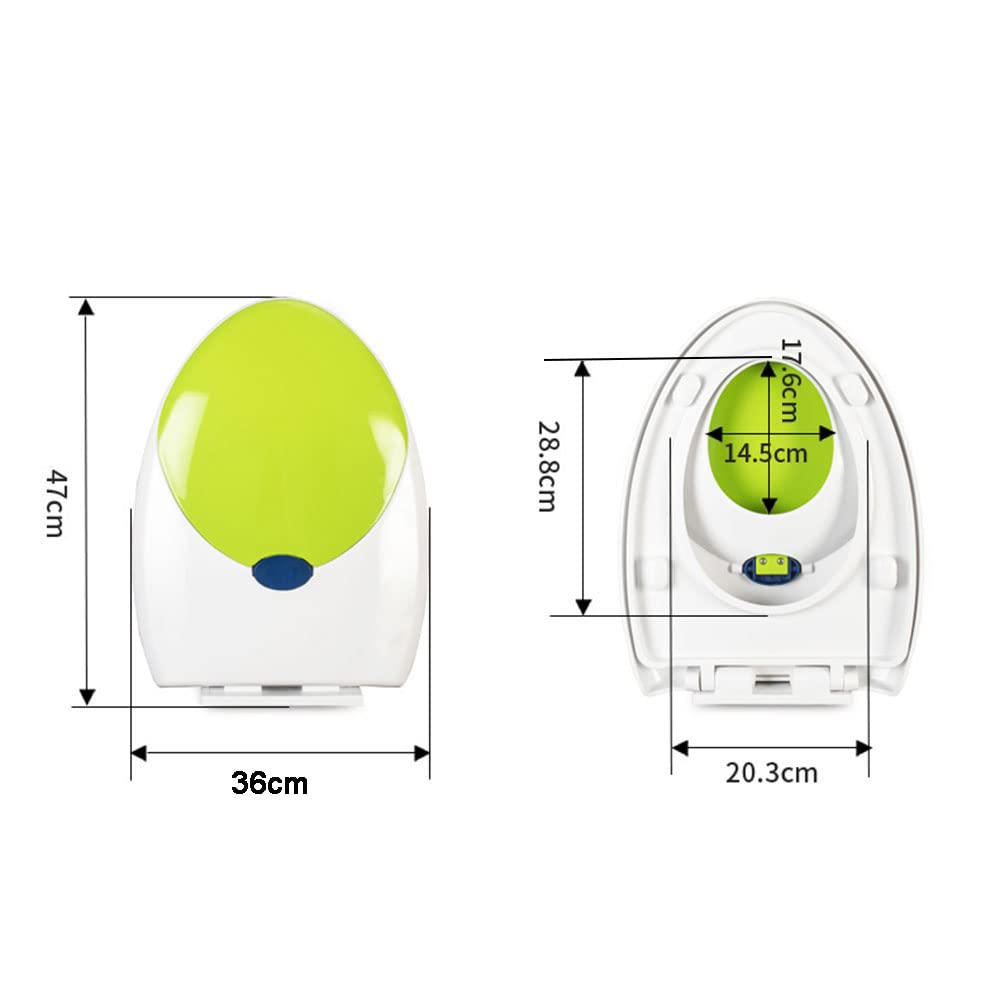 Siège de toilette Siège de toilette allongé avec siège d'apprentissage de la propreté intégré, siège et housse for enfants, siège de toilette à fermeture lente, convient à la fois aux adultes et aux e