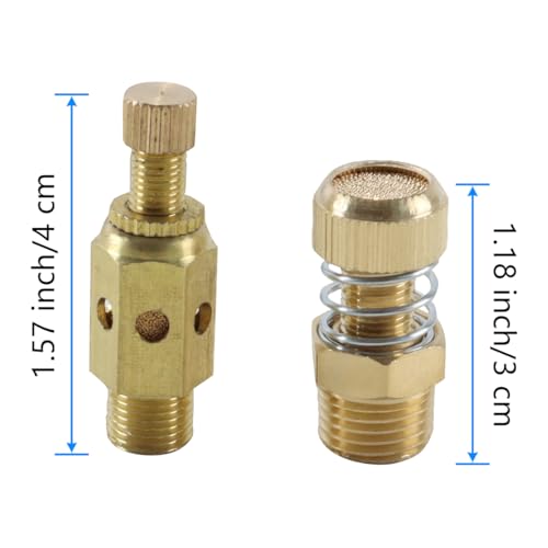 Laroal Packung mit 3 x 1/8 PT und 3 x Schalldämpfern Pneumatische 1/4 PT, Druckluftschalldämpfer mit Außengewinde für den industriellen und häuslichen Gebrauch