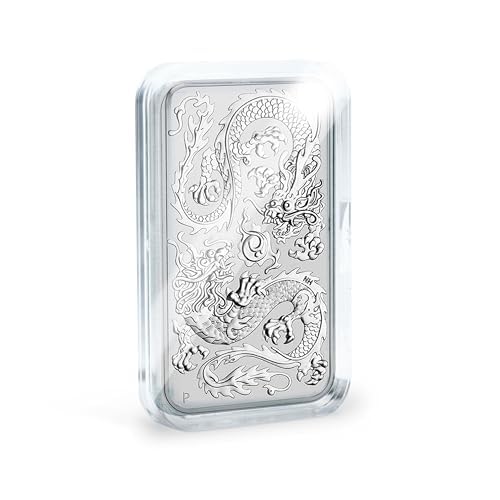 Leuchtturm 368473 Ultra Coin Capsules for 1 oz Silver Dragon Rectangular - Pack of 10, 4.76 x 2.76 cm, Crystal Clear Acrylic