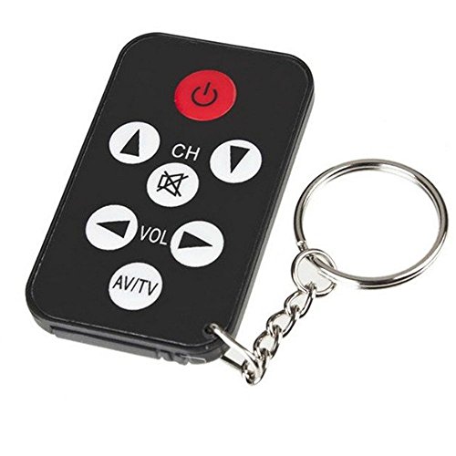 MOSTOP Remote Mini Black 7 Buttons Universal TV Remote Control and Keychain Newly Released New Mini Type Appearance Universal TV Remote Control Has Power-off Protection Function to Replace Batteries