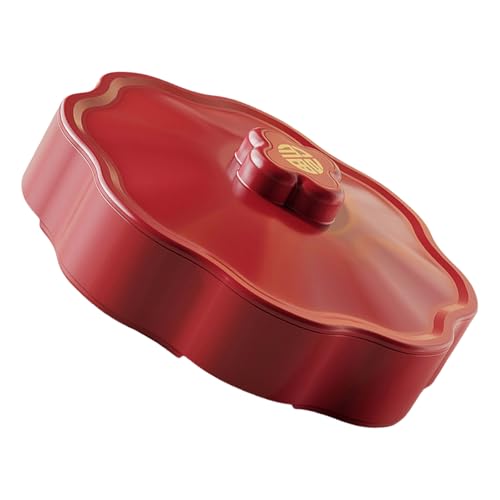 LUJIAXI Dispensador de caramelos de 5 compartimentos, elegante caja de almacenamiento de frutos secos con tapa, soporte para frutas secas, bandeja para servir aperitivos, galletas, postres LUJIAXI Dispensador de caramelos de 5 compartimentos, elegante caja de almacenamiento de frutos secos con tapa, soporte para frutas secas, bandeja para servir aperitivos, galletas, postres