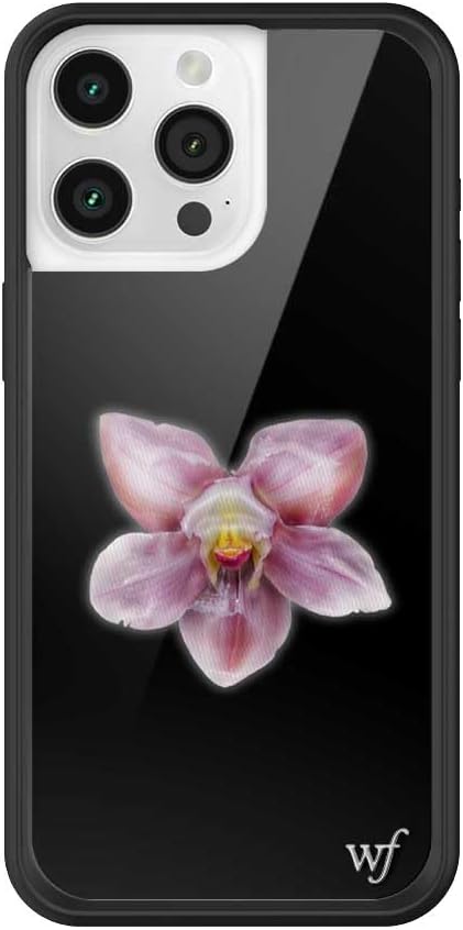 Wildflower Cases - Compatible with iPhone 15 Pro Max | Protective Black Bumper, 6.5ft Drop Test Certified, Women Owned Small Business | Floral, Black, Purple, Minimalist, Cute, Trendy | Orchid